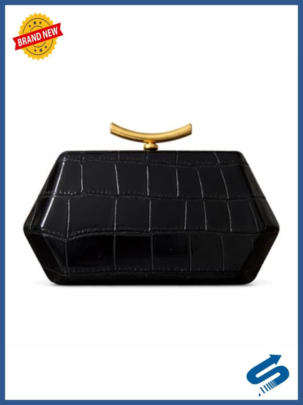 PU Leather Clutch Purse Evening Bag Unique Crossbody Handbag for Wedding Party